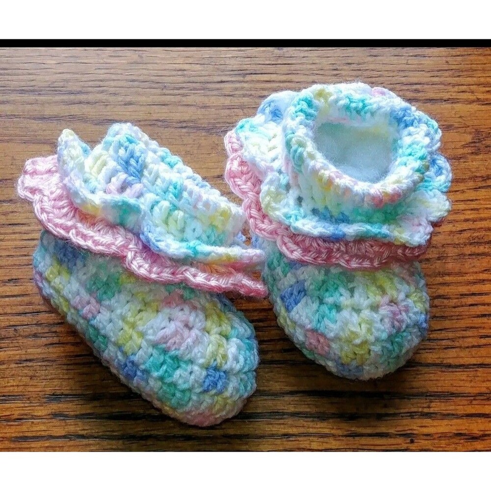 shoes New Girls Leia Allen Booties 0 To 3 months Hand Made crocheted  Baby